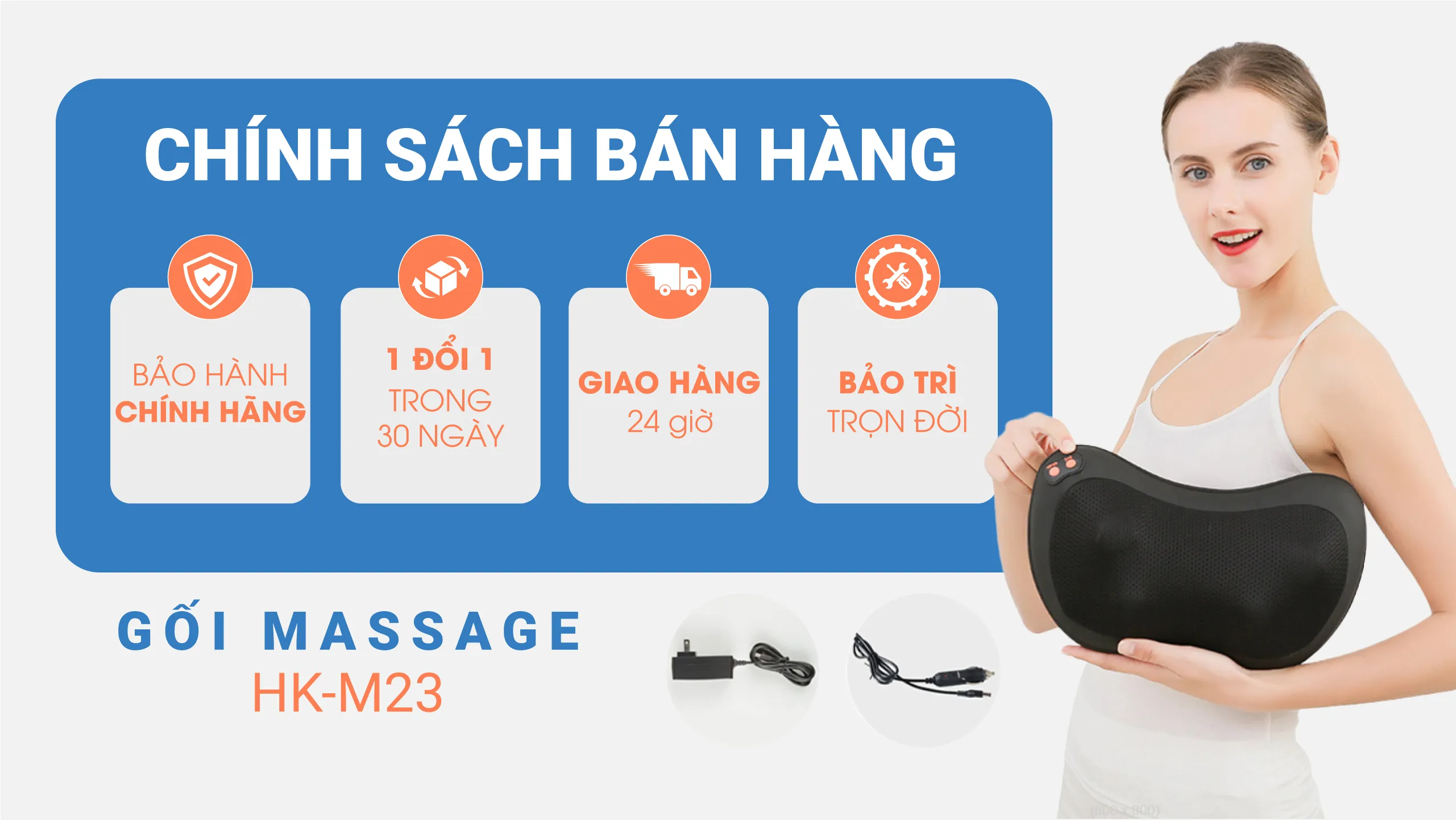 Gối Hakawa HK-M23 bảo hành chính hãng có lợi cho khách hàng