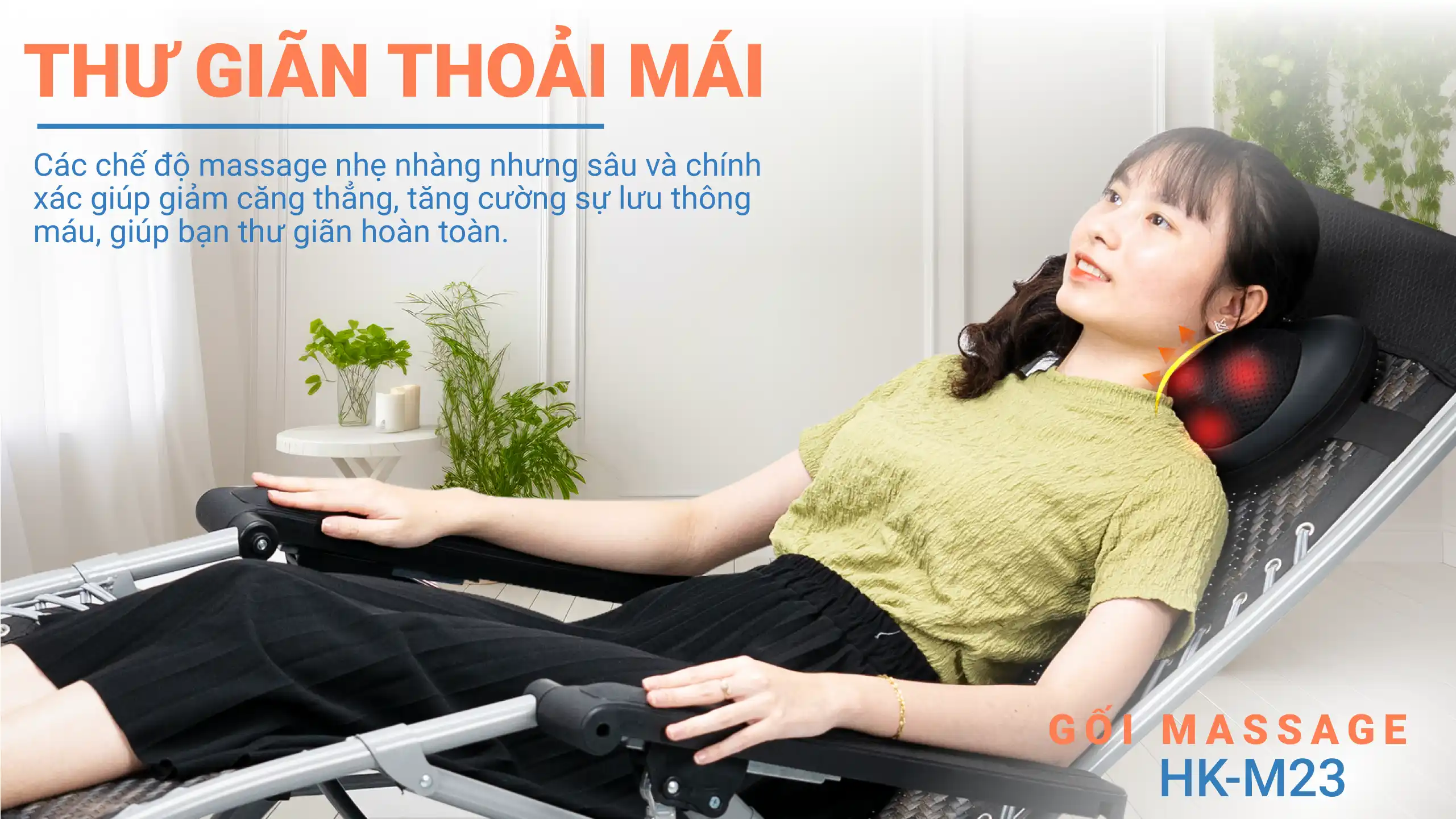 Gối massage Hakawa hỗ trợ thư giãn thoải mái