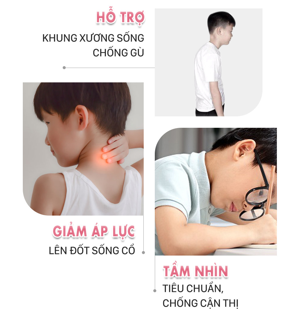 Bàn học cao cấp HAKAWA HK-BH08 hỗ trợ khung xương chống gù và giảm áp lực lên đốt sống cổ, tầm nhìn đạt tiêu chuẩn chống cận thị