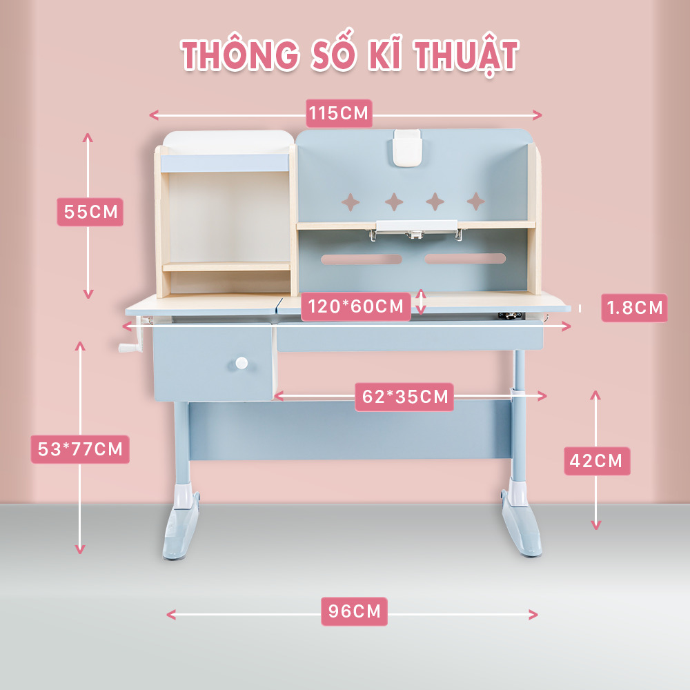 Thông số kỹ thuật bàn học cao cấp HAKAWA HK-BH08