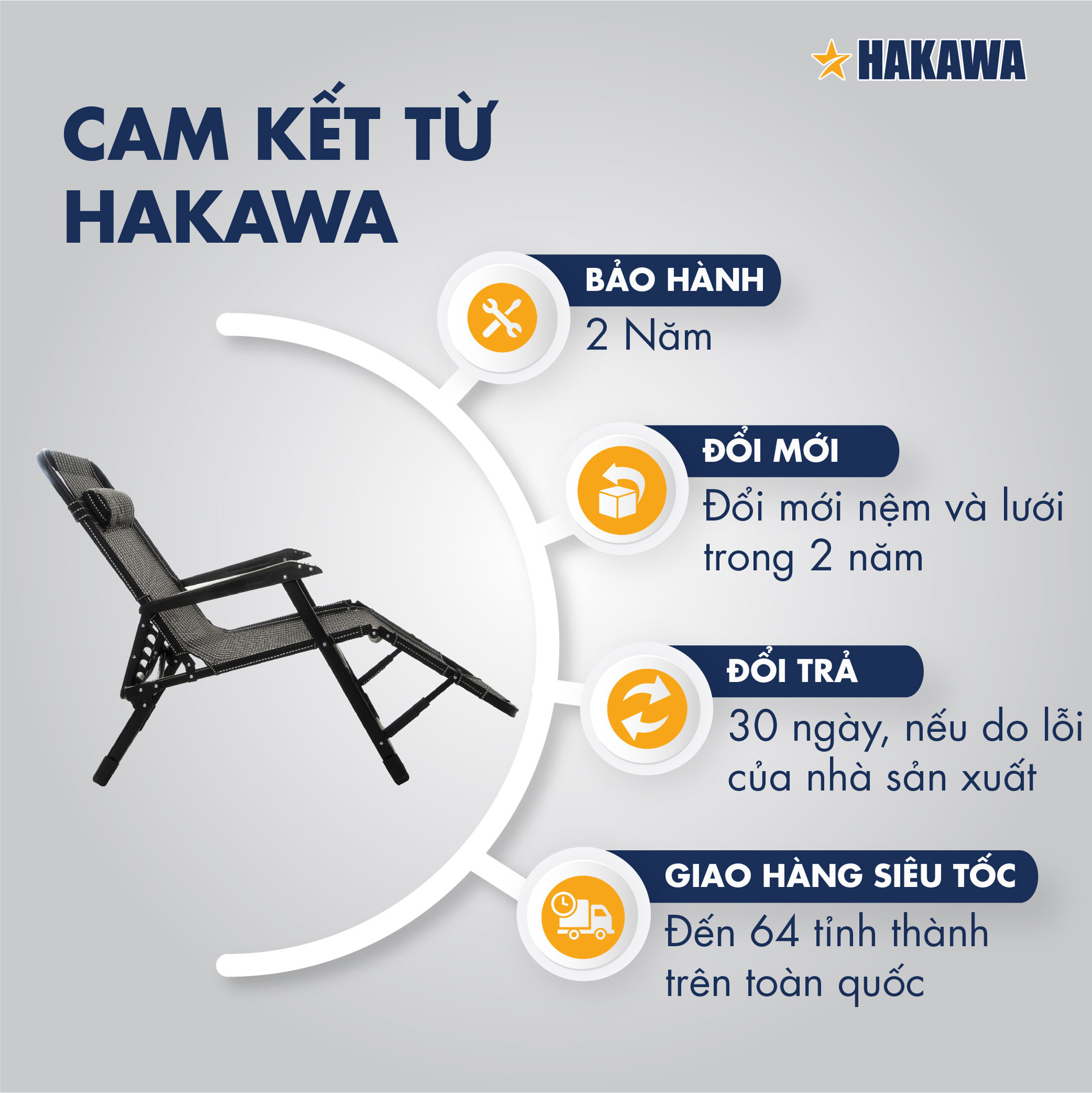 Cam kết từ Hakawa khi mua giường xếp đa năng thư giãn