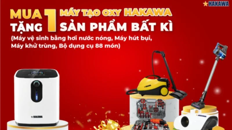 Mua máy oxy tặng ngay sản phẩm bất kỳ của Hakawa