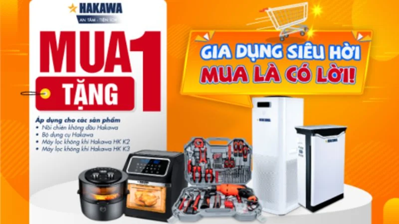 Đồ gia dụng mua một tặng một tại Hakawa