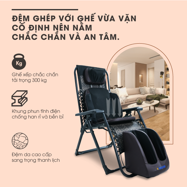 Combo đệm với ghế vừa vặncố định chắc chắn và an toàn