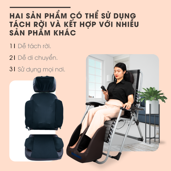 Hai sản phẩm cớ thể sử dụng tách rời và kết hợp với nhiều sản phẩm khác vô cùng dễ dàng, đơn giản