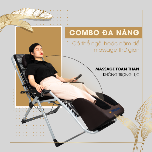 Combo nệm M11 và ghế G21P massage toàn thân không trọng lực