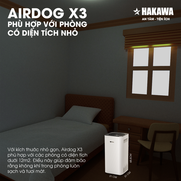 Airdog X3 phù hợp với phòng có diện tích nhỏ