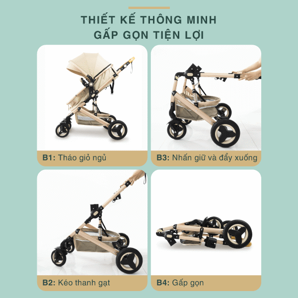 Xe đẩy cho bé Hakawa được thiết kế thông minh gấp gọn tiện lợi dễ dàng sử dụng và dễ dàng cất giữ