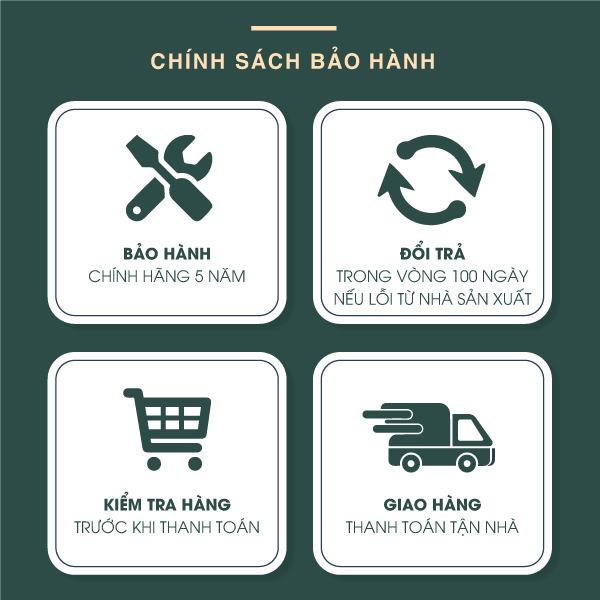 Sản phẩm được bảo hành lên đến 5 năm và nhiều chính sách khác bảo vệ tôi đa quyền lợi người tiêu dùng