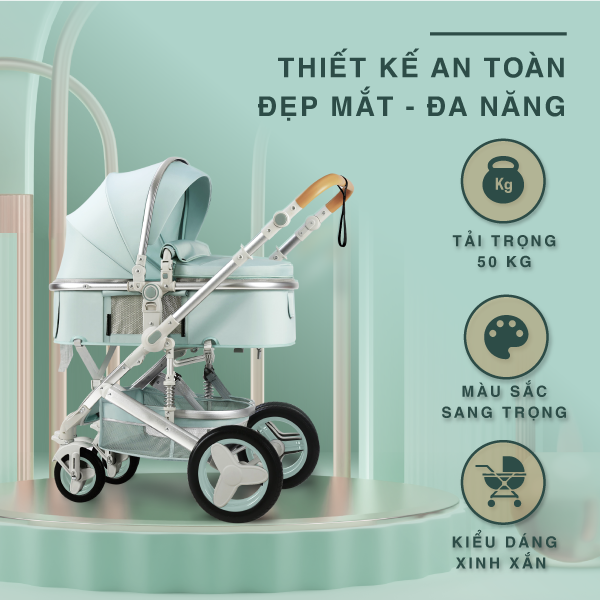 Xe đẩy cho bé Hakawa được thiết kế an toàn, đẹp mắt và đa năng