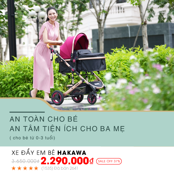 Xe đẩy em bé Hakawa an toàn cho bé, an tâm tiện ích cho ba mẹ