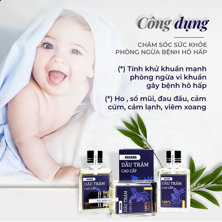 Dầu tràm có công dụng chăm sóc sức khoẻ, phòng ngừa và điều trị bệnh hô hấp, đồng thời xua đuổi côn trùng và điều trị vết thương do côn trùng đốt