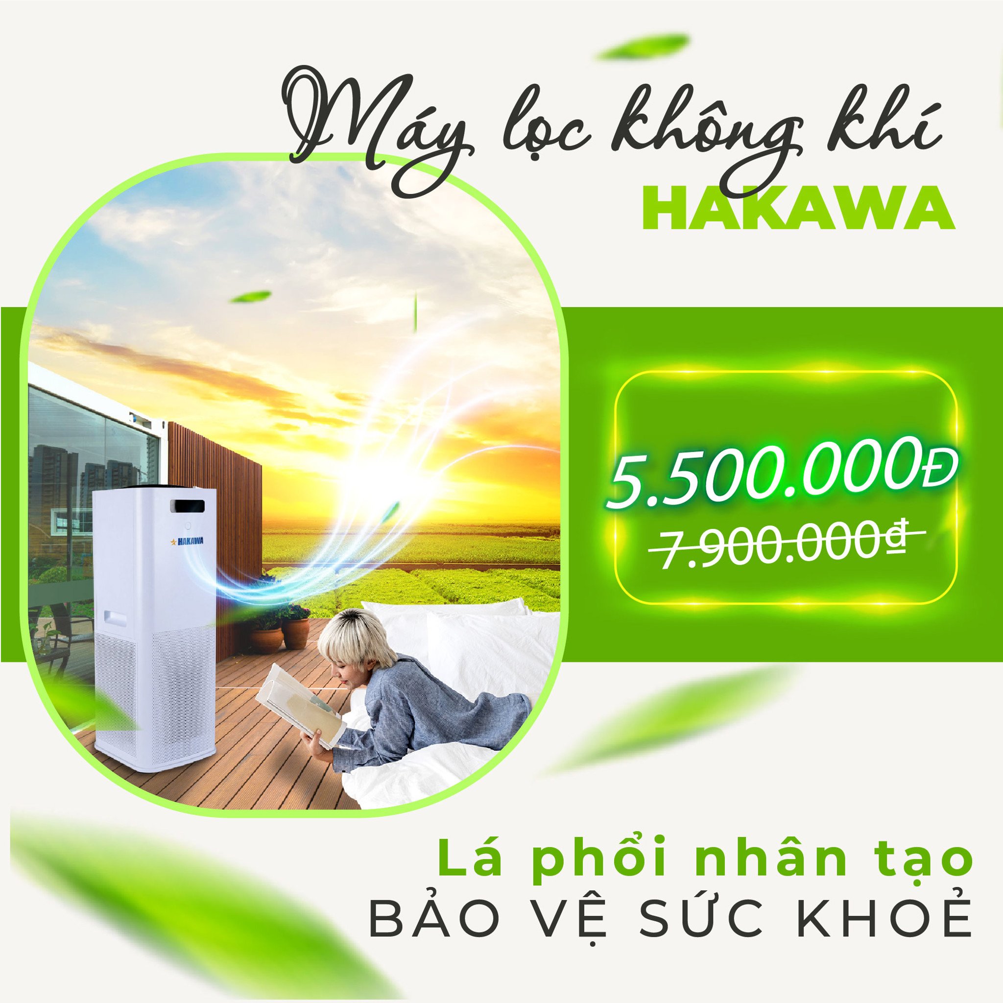 Máy lọc không khí Hakawa HK-K3 lá phổi nhân tạo bảo vệ sức khoẻ, giá chỉ còn 5.500.000 đồng