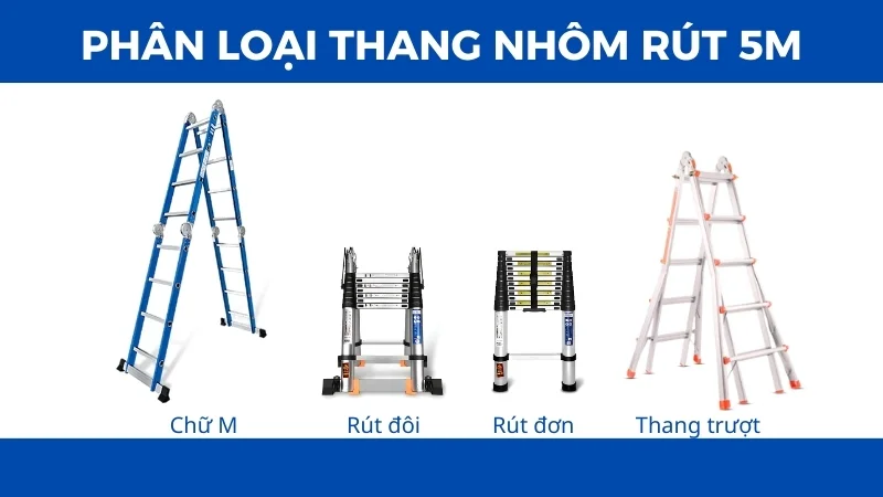 Phân loại thang nhôm 5m